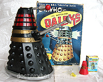1960s Marx 6.5 inch Robot Action Dalek with the Marx Dalek Rolykins